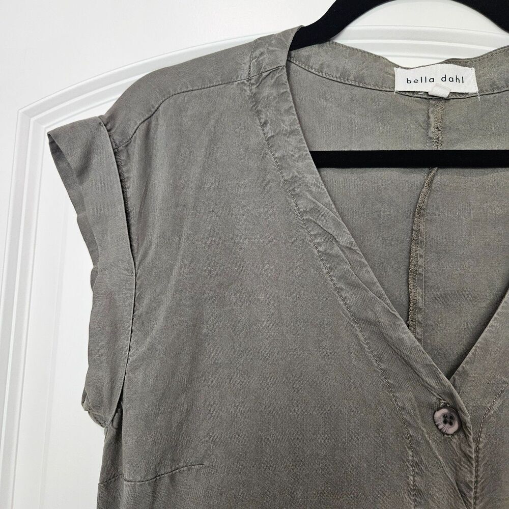Bella Dahl green short sleeve Size S Jump suit with pockets & waist belt 017 - Picture 13 of 14